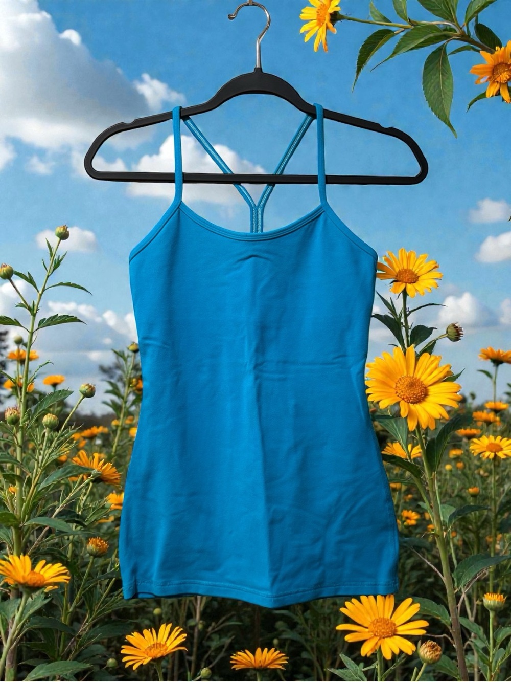 Lululemon Athletica Power Y Rich Turquoise Blue Tank Top